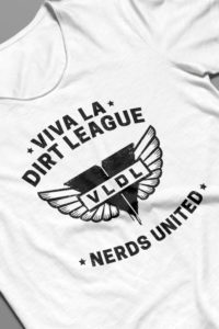 VLDL logo with wings shirt design on white shirt